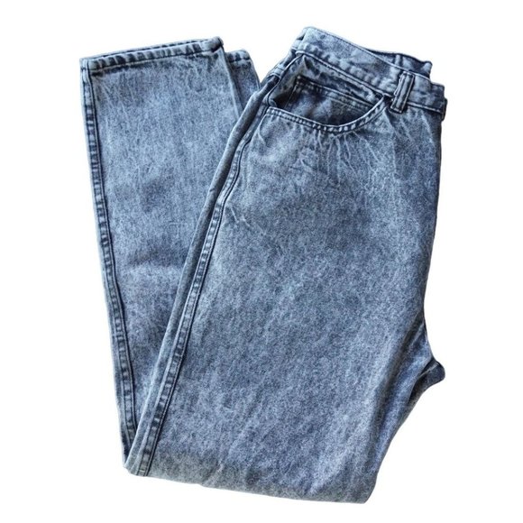 Vintage Acid Washed Jeans by Rose Denim Black Size 13 High Waisted Hi Rise 80s - Picture 8 of 10